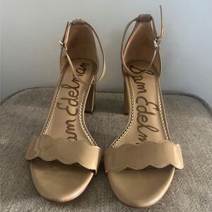 Sam Edelman Beige Block Heel Sandals